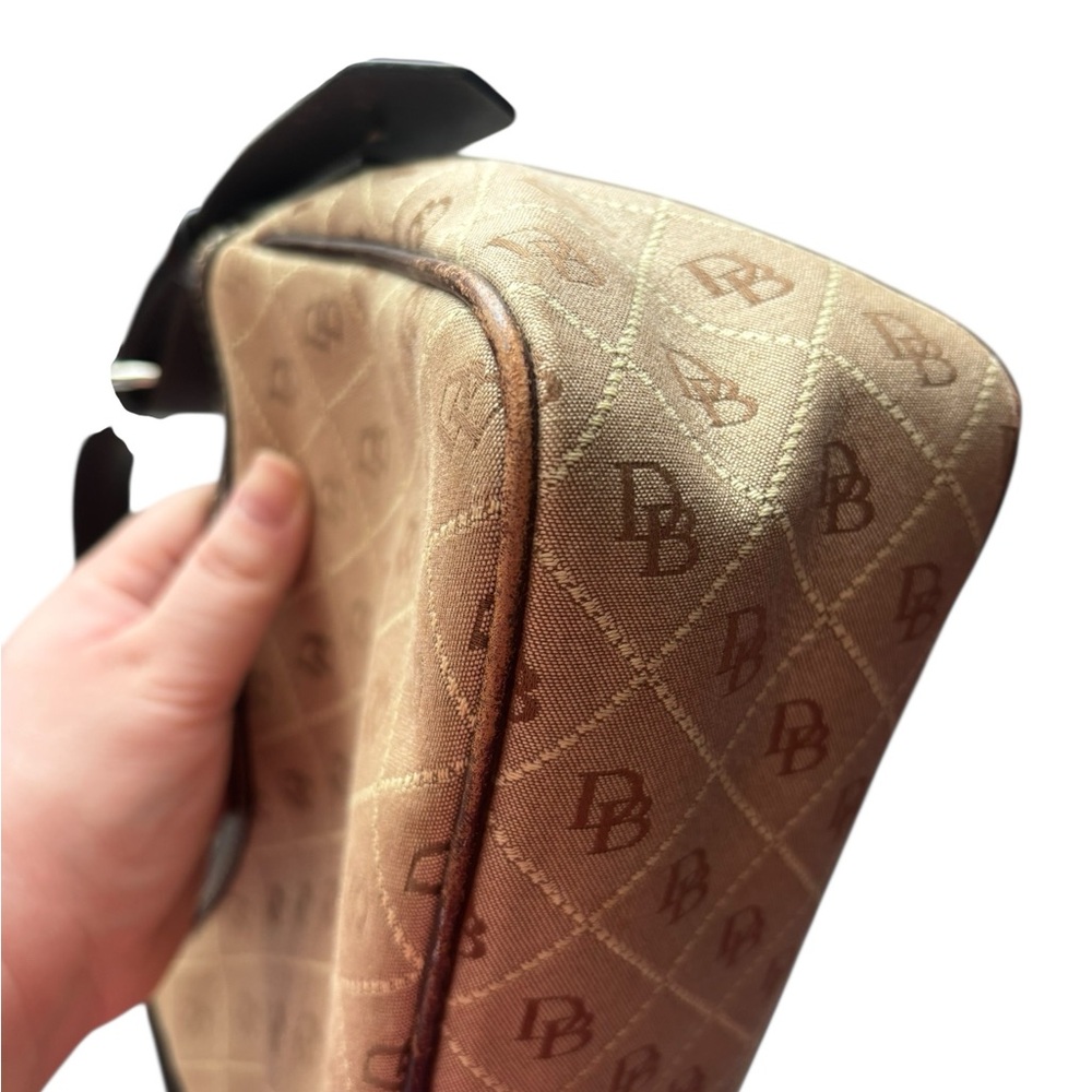 Dooney & Bourke Tan and Brown Monogram Shoulder Bag - Picture 8 of 16